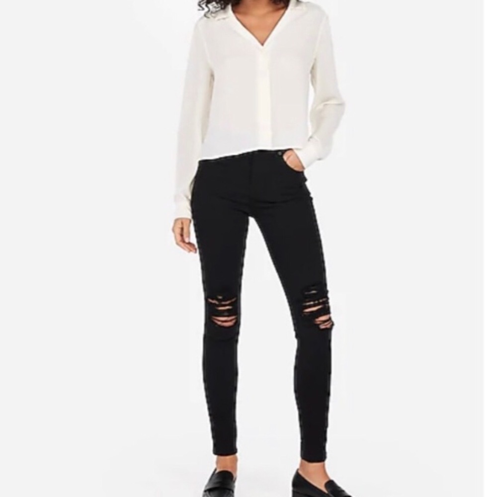 Express Jeans High Rise Leggings - Picture 2 of 5
